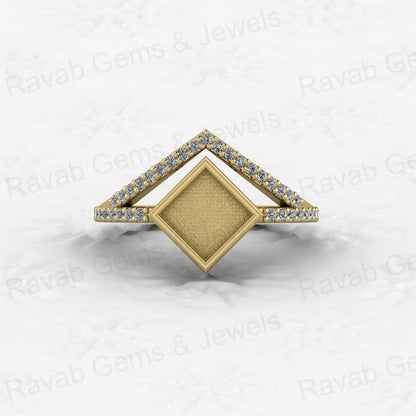 High Quality 925 Solid Silver 6mm Square Shape Close Back Bezel Ring CZ Setting with Breastmilk DIY Jewelry Findings Components