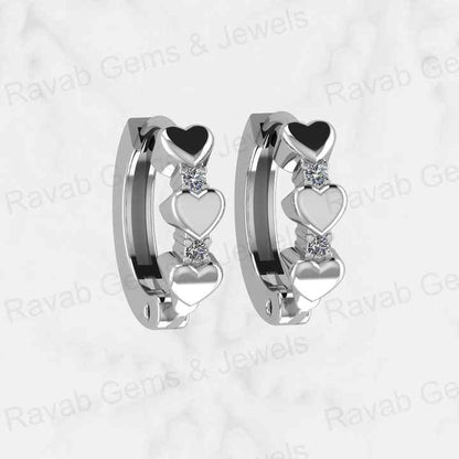 Top Selling Solid 925 Sterling Silver Hoop Heart Zircon Small Earrings for Women Handmade Jewelry Christmas Gift Fine Jewelry