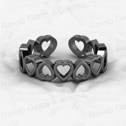 Beautiful 925 Silver 5mm Dainty Hollow Heart Love Day Gold Vermeil Eternity Band Adjustable Women Ring Fine Keepsake Jewelry