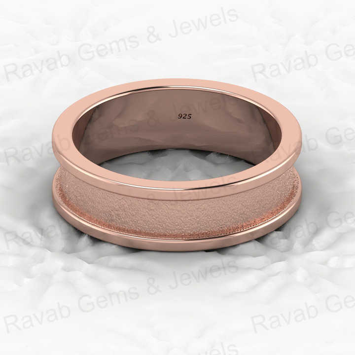 Best Quality 925 Solid Sterling Silver 6mm Semi Mount Blank Channel Setting Ring for Breastmilk & Keepsake Resin Ceramic Jewelry