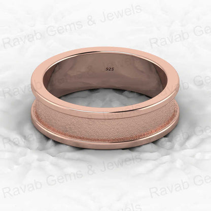 Best Quality 925 Solid Sterling Silver 6mm Semi Mount Blank Channel Setting Ring for Breastmilk & Keepsake Resin Ceramic Jewelry