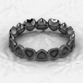 925 Genuine Sterling Silver Semi Mount Ring Ultimate Heart Bezel Eternity Blank Design Resin Ashes Good Keepsake Jewelry