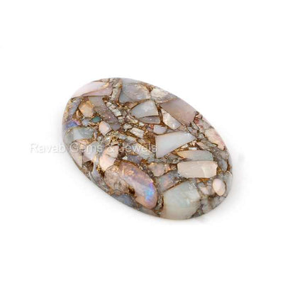 Amazing Quality Genuine Ethiopian Pink Opal Copper Composite 20x30mm Smooth Oval Cabochons Loose Gemstone for Making Jewelry