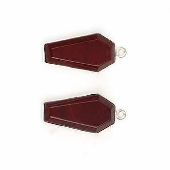 Best Quality 10x17mm Natural Red Mookaite Jasper Gemstone Bezel Silver Coffin Shape Charm for Pendant and Necklace Wholesaler