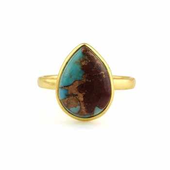 New Arrival Solid 925 Sterling Silver Genuine Chrysocolla Copper 10x14mm Dainty Ring for Women Fine Fashion Handmade Jewelry