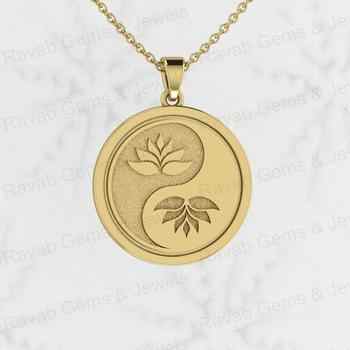 New Arrival Handmade 925 Sterling Silver Yin Yang Flower Design Pendant with 18 Inch Chain Solid Fine Jewelry for Women