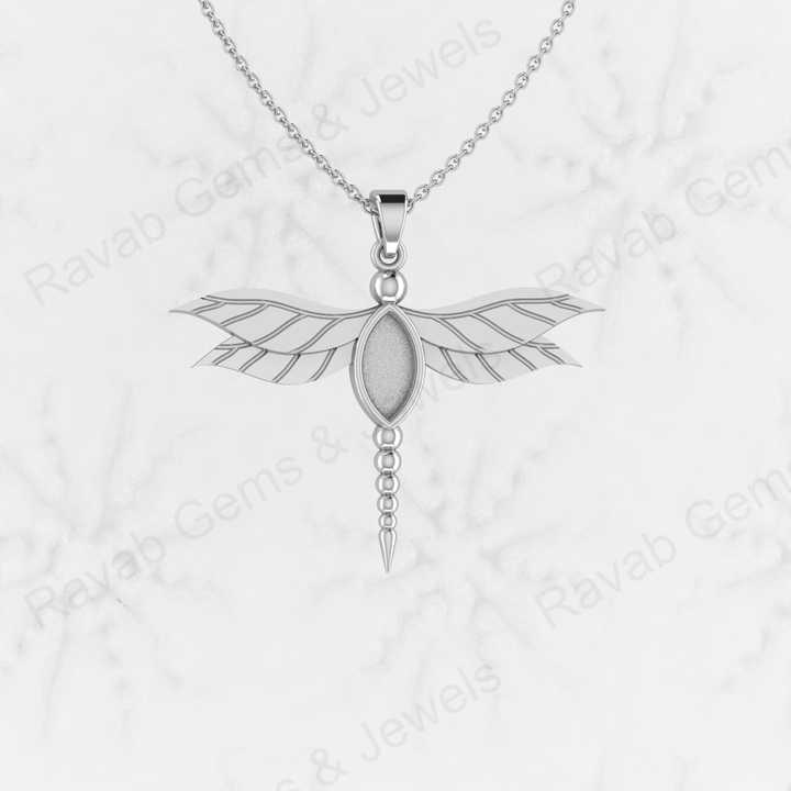 Genuine 925 Sterling Silver 40x28mm Butterfly Semi Mount Blank Setting Good Ashes Resin Work Jewelry Findings Components