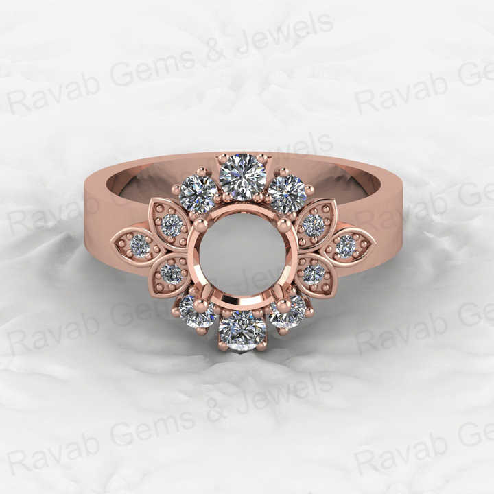 Genuine Solid 925 Sterling Silver Accented Starburst Semi Mount Blank Setting Ring Good for Ashes Resin Work Breastmilk Jewelry