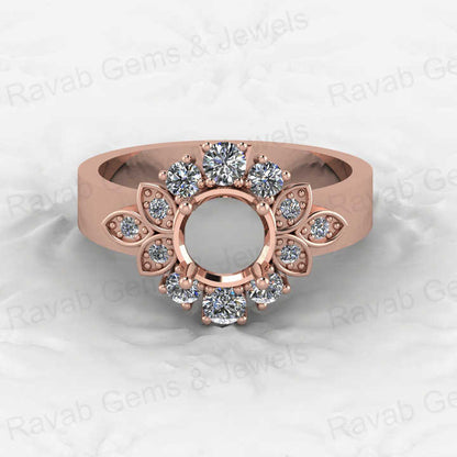 Genuine Solid 925 Sterling Silver Accented Starburst Semi Mount Blank Setting Ring Good for Ashes Resin Work Breastmilk Jewelry