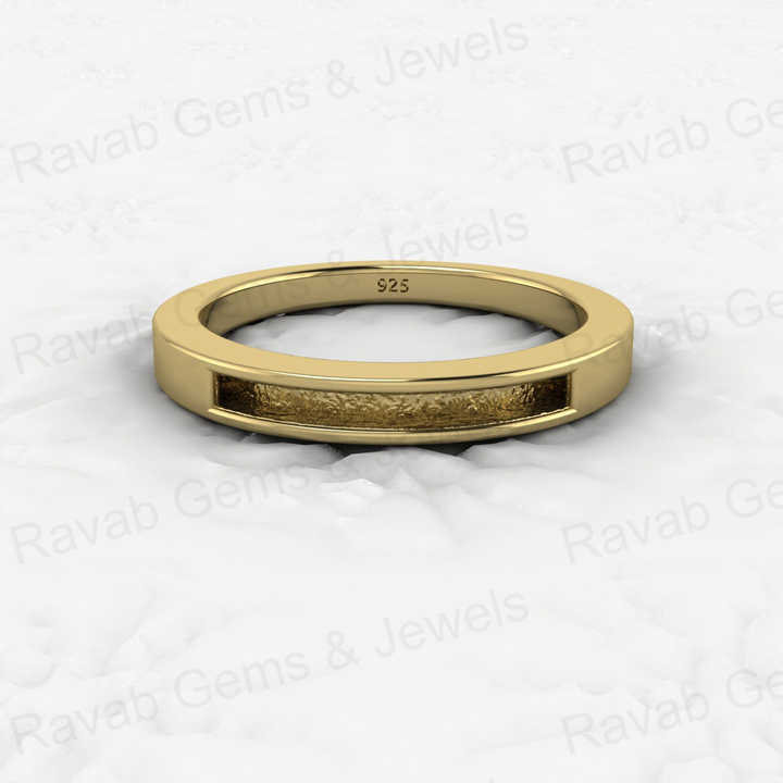 Top Quality Solid 925 Sterling Silver 18k Gold Filled Semi Mount Ring Good for Ashes & Resin Work Breastmilk Keepsake Jewelry