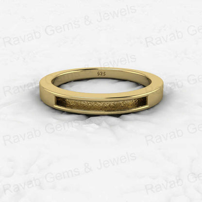 Top Quality Solid 925 Sterling Silver 18k Gold Filled Semi Mount Ring Good for Ashes & Resin Work Breastmilk Keepsake Jewelry