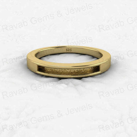Top Quality Solid 925 Sterling Silver 18k Gold Filled Semi Mount Ring Good for Ashes & Resin Work Breastmilk Keepsake Jewelry