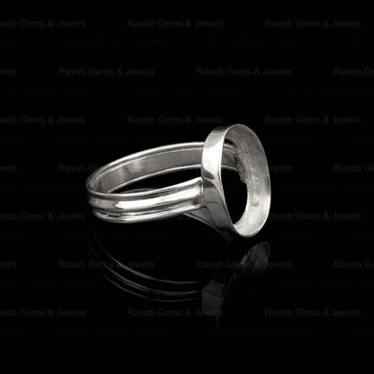 2024 High Quality Genuine 925 Sterling Silver 8x10mm Oval Semi Mount Blank Bezel Setting Ring Good for Gemstone Findings Jewelry