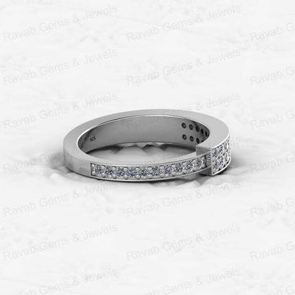 Top Selling 925 Sterling Silver Minimalist Micro Pave CZ Diamond Gold Vermeil Eternity Band Thick Women's Ring Fine Jewelry