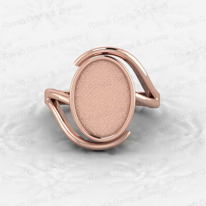 Genuine 925 Sterling Silver Bezel Cup Semi Mount Ring 10x14mm Oval Blank Stone Setting Resin Ashes Keepsake Breastmilk Jewelry
