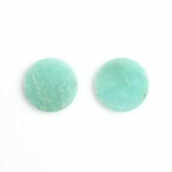High Quality 12mm Natural Smooth Green Russian Amazonite Loose Gemstone Coin Shape Direct Wholesaler for Jewelry Making