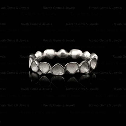 Top Selling 925 Silver 3mm Heart Eternity Band Semi Mount Blank Bezel Setting Ring for Stone & Resin Ashes DIY Jewelry Findings