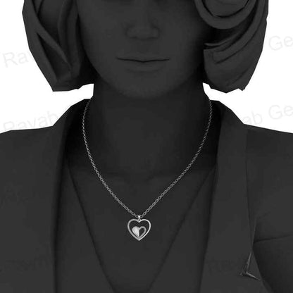 Best Selling 925 Silver 25mm Dainty Double Love Heart Shaped CZ Pendant Minimalist Women's Layering Chain Necklace Fine Jewelry