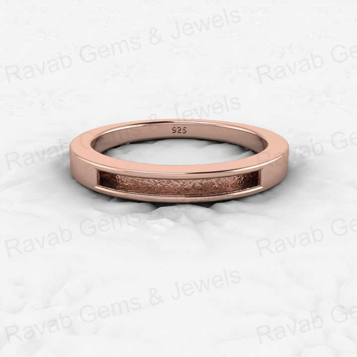 Top Quality Solid 925 Sterling Silver 18k Gold Filled Semi Mount Ring Good for Ashes & Resin Work Breastmilk Keepsake Jewelry