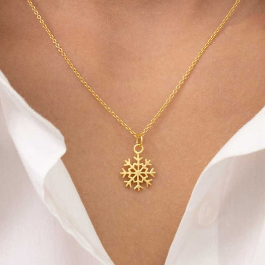Valentine Sale Solid 925 Sterling Silver 14k Gold Plated Snowflake Charm Vermeil Eternity for Women Fine Handmade Gift Jewelry