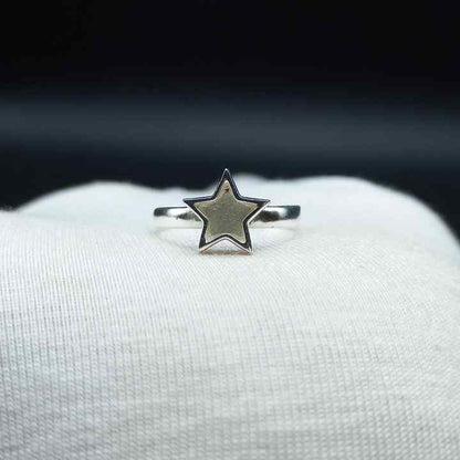 Solid 925 Sterling Silver Star Shape 7mm Bezel Setting Semi-Mount Blank Setting Ring Good For Resin & Ashes Work DIY Jewelry