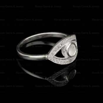 Superb 4mm Round Marquise Shape Zircon Semi Mount Blank Bezel Setting Ring Solid 925 Pure Silver Keepsake Breastmilk Jewelry