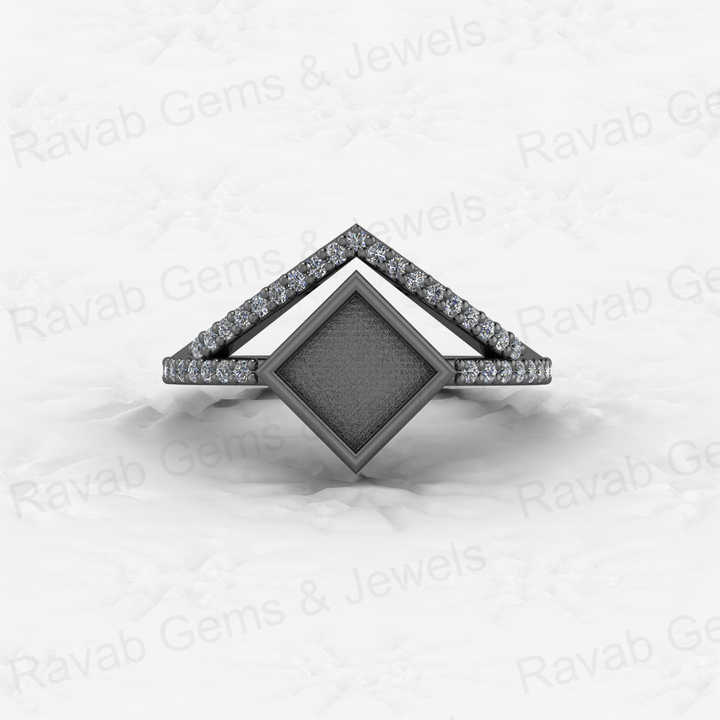 High Quality 925 Solid Silver 6mm Square Shape Close Back Bezel Ring CZ Setting with Breastmilk DIY Jewelry Findings Components