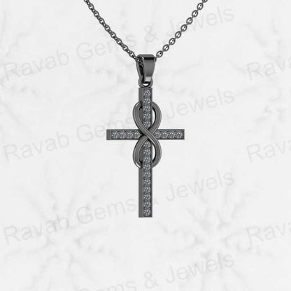 High Quality 925 Sterling Silver Holy Cross Pendant for Women Christian Religious Bowknot Design Rhodium Memorial Fine Jewelry