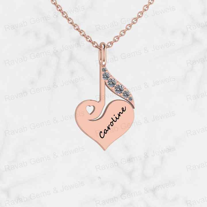 Top Selling 925 Genuine Silver CZ Love Heart Leaf Design Personalized Name Charm Pendant Minimalist Fine Jewelry for Women Gift