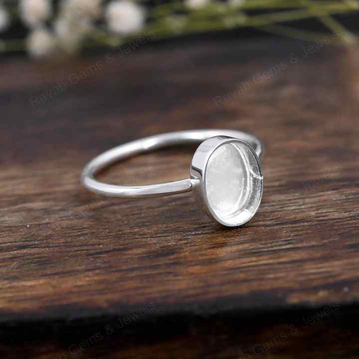Genuine Solid 925 Sterling Silver 7x9mm Oval Semi-Mount Good For Resin & Ashes Work Fine Tiny Minimalist Breastmilk Jewelry