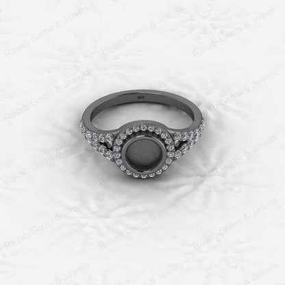 Best Selling 925 Silver Round 6mm Semi Mount Blank Setting Ring for Gemstone Ashes & Resin Jewelry Findings & Empty Jewelry