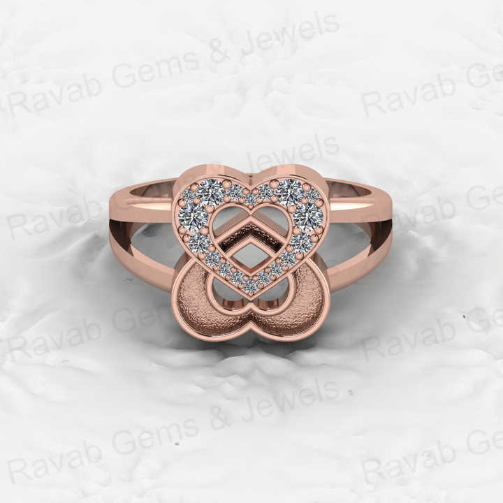 High Quality Solid 925 Silver Double Couple Heart Blank Base Semi Mount Ring for Ashes & Resin Work Breastmilk Keepsake Jewelry