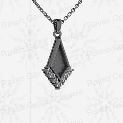 Solid 925 Sterling Silver 6x12mm Semi Mount Blank Bezel Charm Pendant With Setting for Ashes & Resin Breastmilk Zircon Jewelry