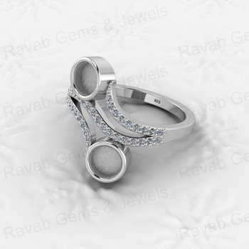 Solid 925 Sterling Silver 5M Circle Semi Mount Wedding Ring Good Ashes Resin Work Breastmilk Jewelry with Breastmilk Jewelry