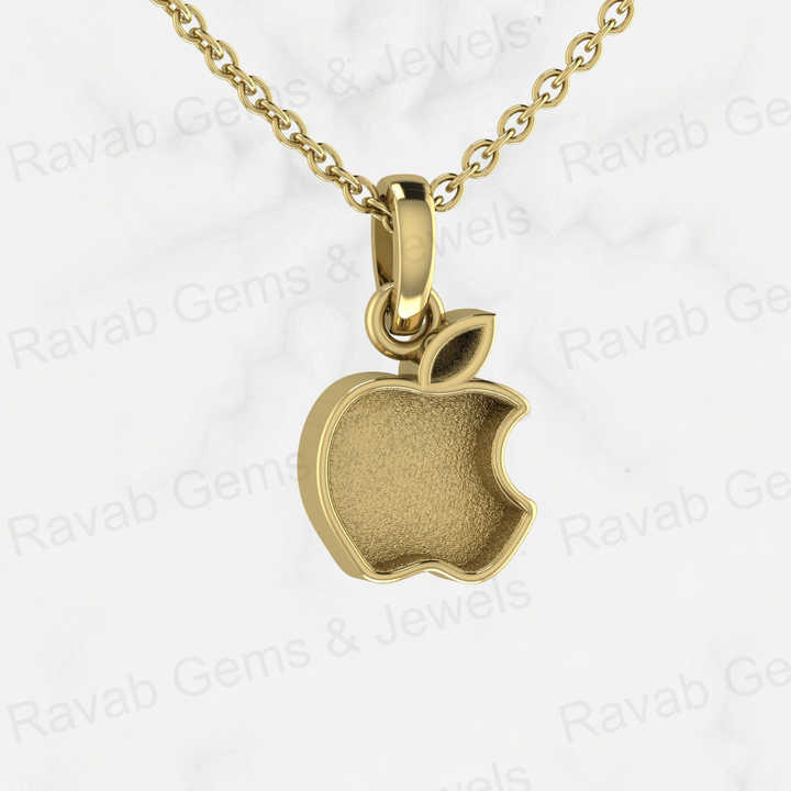 Top Quality 925 Sterling Silver 16x9mm Apple Brand Logo Semi Mounting Charm Pendant Bezel Setting for Resin Ashes Work Jewelry