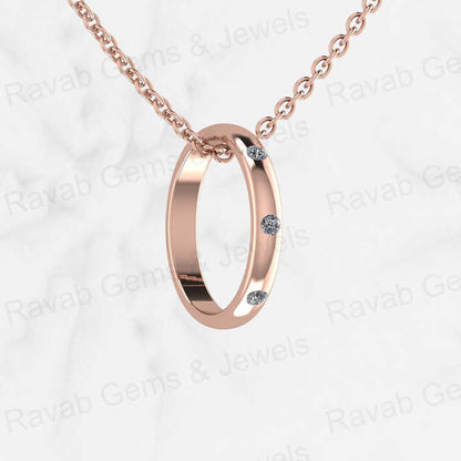 Top Selling 925 Silver 14mm Open Ring Circle Gold Vermeil Dainty Personalized CZ Pendant Necklace Fine Keepsake Jewelry For Her