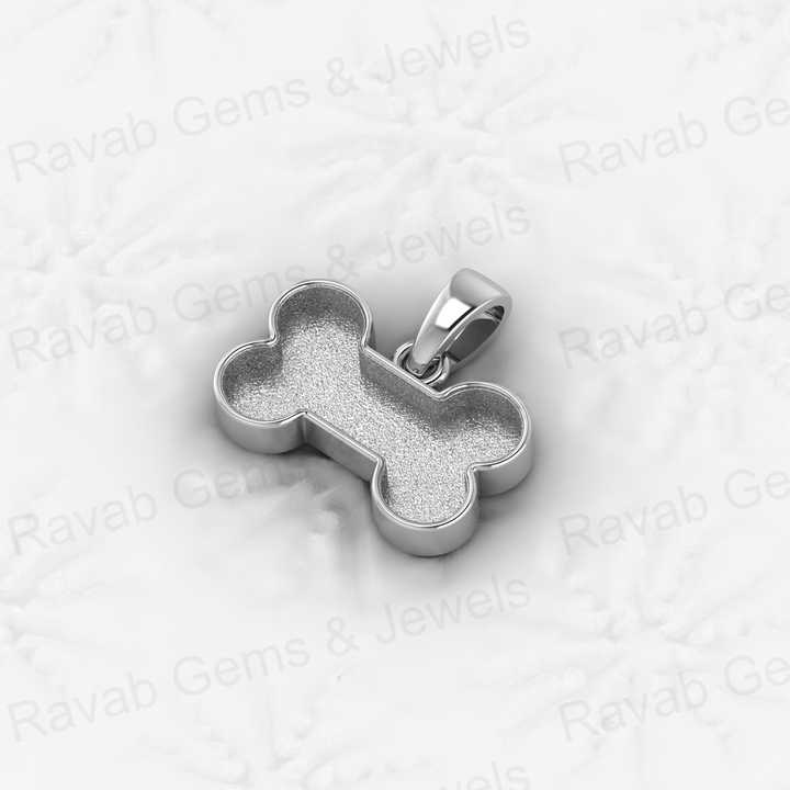 Genuine 925 Sterling Silver Dog Bone Pet Semi Mounting Charm Pendant 16x17mm Blank Bezel Setting Keepsake Jewelry Findings