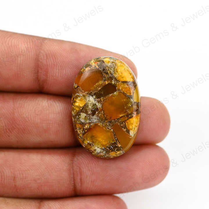 New Arrival 20x30mm Yellow Citrine Composite Copper Cabochons High-Polished Fine Gemstone Smooth Oval Shape Jewelry Making