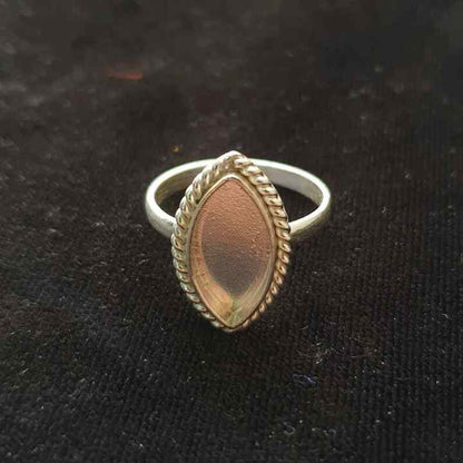 Solid 925 Sterling Silver Marquise Blank Component Bezel Cup Setting Semi-Mount Blank Setting Simple Band Fine Ring For Women