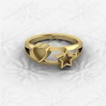 New Arrival 925 Sterling Silver 5mm Heart Star Semi Mount Blank Setting Cocktail Ring High Quality Fine Jewelry Finding Keepsake