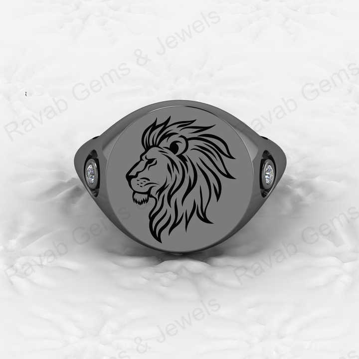 Top Quality Solid 925 Sterling Silver Personalized Oval Scottish Lion Head Signet Ring for Men Custom Handmade Jewelry Suppliers
