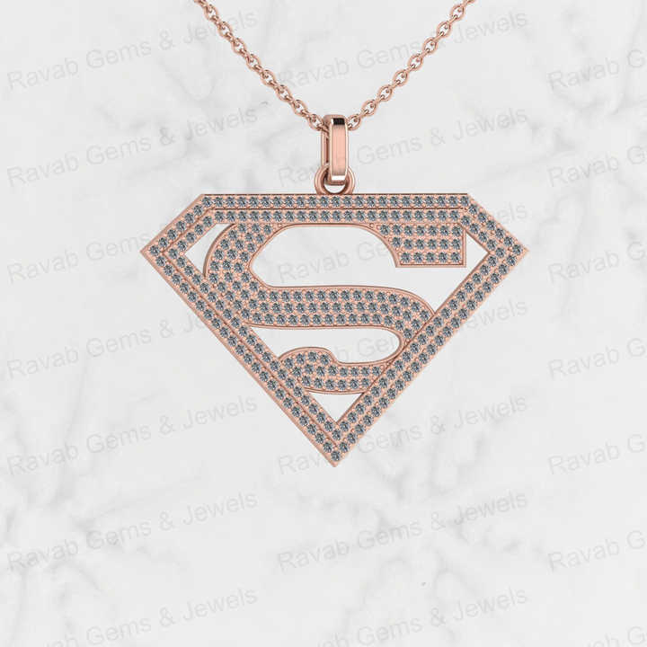Top Trending Solid 925 Silver Superman S Initial Symbol Hip Hop Pendant Necklace Men Iced CZ Diamond Personalized Fine Jewelry