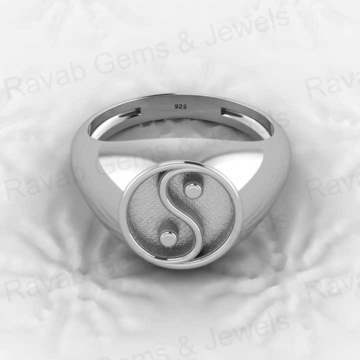 Best Quality Solid 925 Sterling Silver Yin Yang Symbol Semi Mount Blank Setting Ring Good for Resin & Ashes Work Keepsake