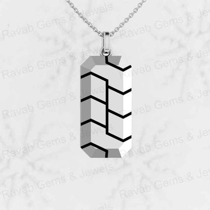 Top Selling Genuine 925 Sterling Silver Sturdy Vertical Bar Personalized Men's Pattern Charm Pendant for Patriotic Fine Jewelry