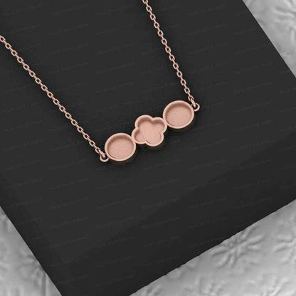 Solid 925 Silver 10mm Clover & Round Bezel Pendant Semi Mount Charm Setting for Resin Ashes Stone Jewelry Findings Components