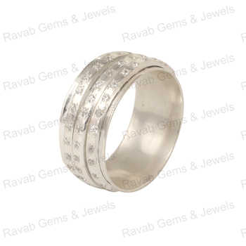 Top Quality Natural Cubic Zirconia Round Brilliant Cut 1mm Multi Stone Solid 925 Sterling Silver Pave Micron Setting Women Ring