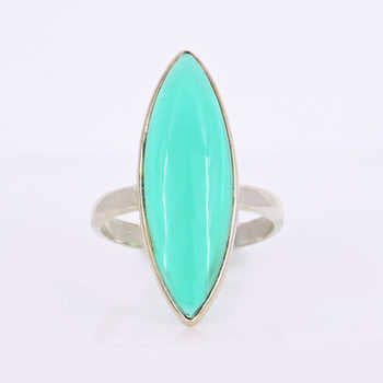 Top Selling 925 Sterling Silver Women's Ring Green Fluorite Quartz 10x30mm Marquise Bezel Setting Vintage Handmade Rhodium for