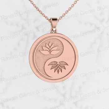 New Arrival Handmade 925 Sterling Silver Yin Yang Flower Design Pendant with 18 Inch Chain Solid Fine Jewelry for Women