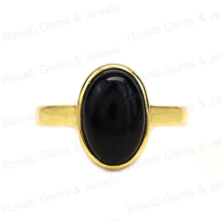 Best Quality Solid 925 Sterling Silver Natural Black Onyx Oval Smooth Cut 12x16mm Bezel Setting 18k Gold Filled Ring for Women