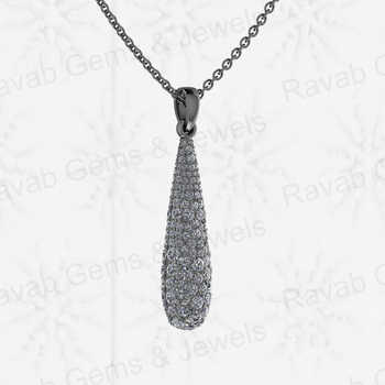 High Quality Handcrafted 32mm Long Teardrop Pendant Solid 925 Sterling Silver Multi Zircon Elegant Lovers Pattern Fine Jewelry
